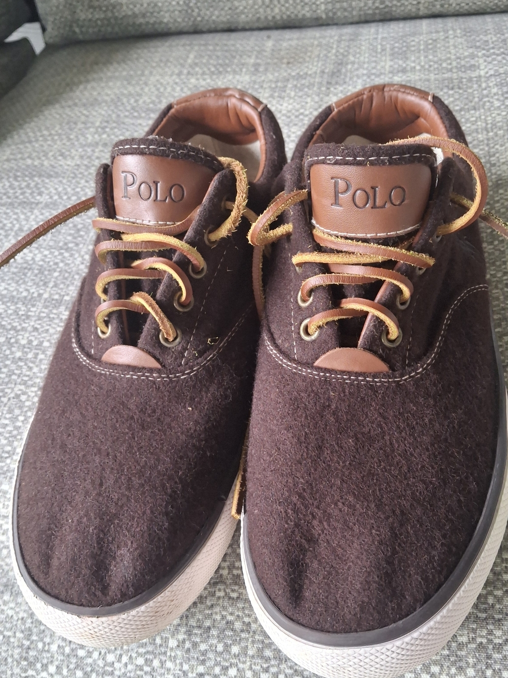 Polo by Ralph Lauren Dark Brown and Tan Lace-Up Sneakers